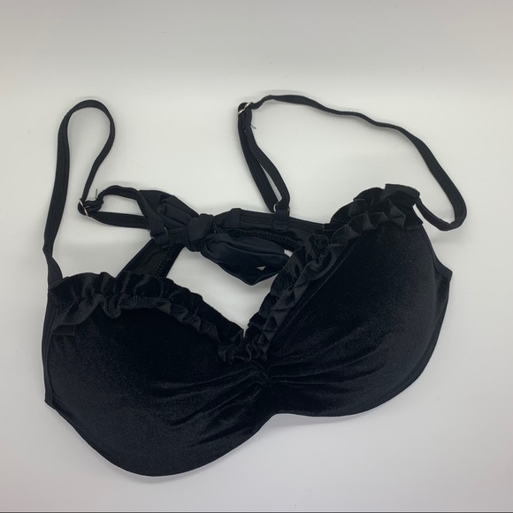 Two piece black velvet bikini set, Size M - Picture 7 of 10